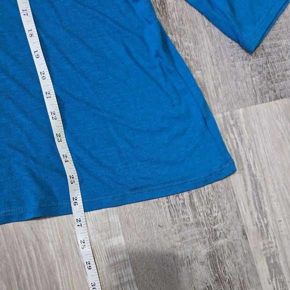 George Women's Plus Blue Blouse Size 22W/24W Sparkles 3/4 Sleeves Office Savvy - Picture 7 of 9